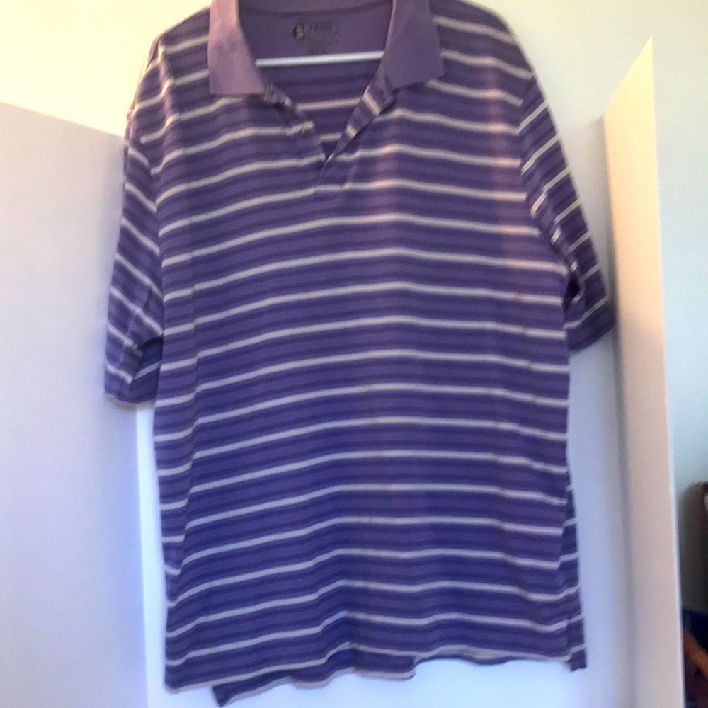 IZOD polo short sleeves top size xxl purple black stripes business casual golf